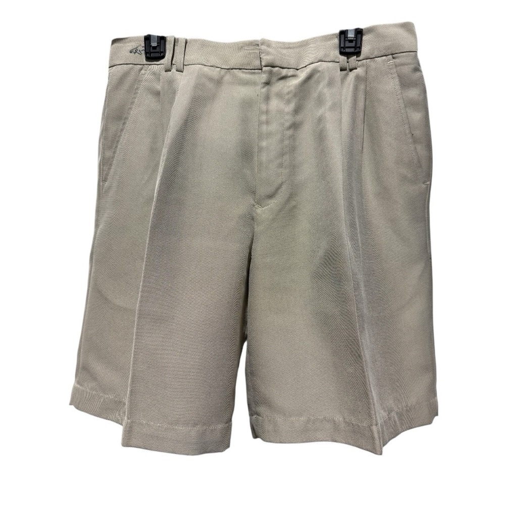 Greg Norman Pleated Golf Shorts Tan Beige Performance Casual Men’s Size 33